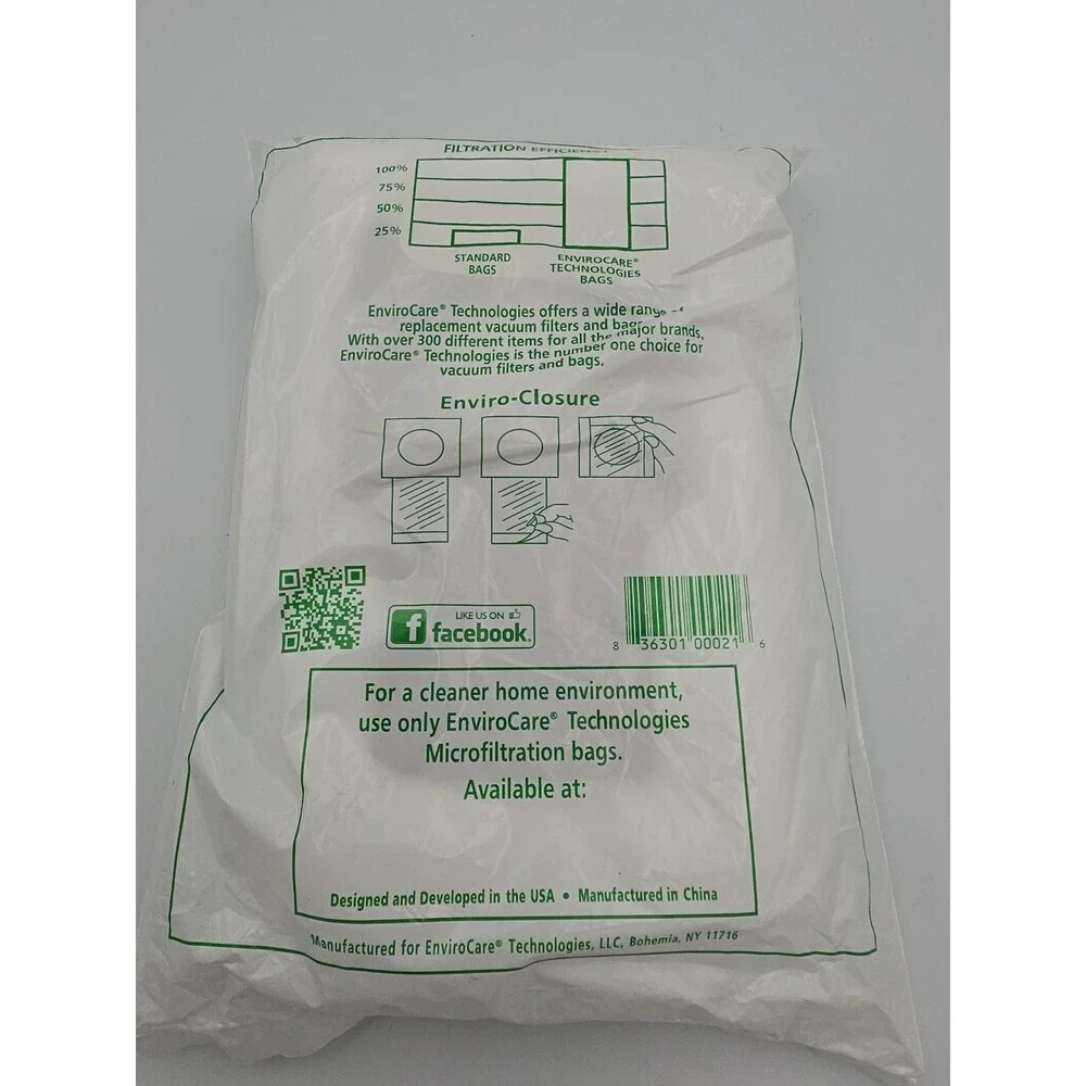 Allergy Upright Cloth Vacuum Bag Kenmore O 20-50690 50688 U2 U10 Miele Z 3/pkg